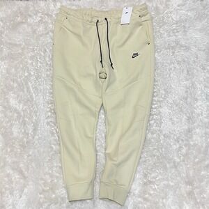 Nike Tech Fleece Joggers Light Khaki Black HV0959-234 Men's Size 2XL NWT